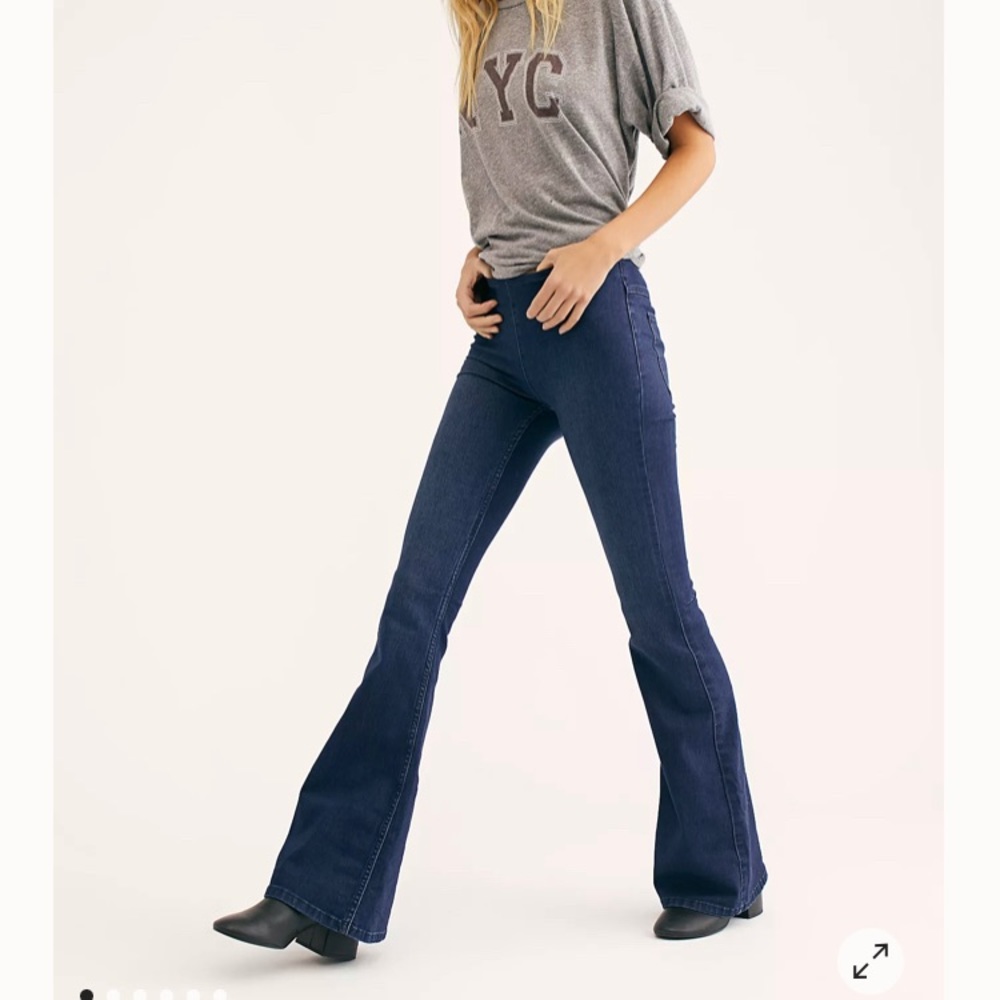 Penny pull on flare jeans